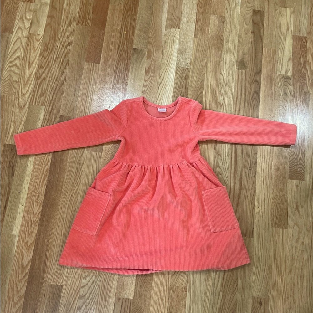 Pink corduroy Hanna Andersson dress size 6-7 years